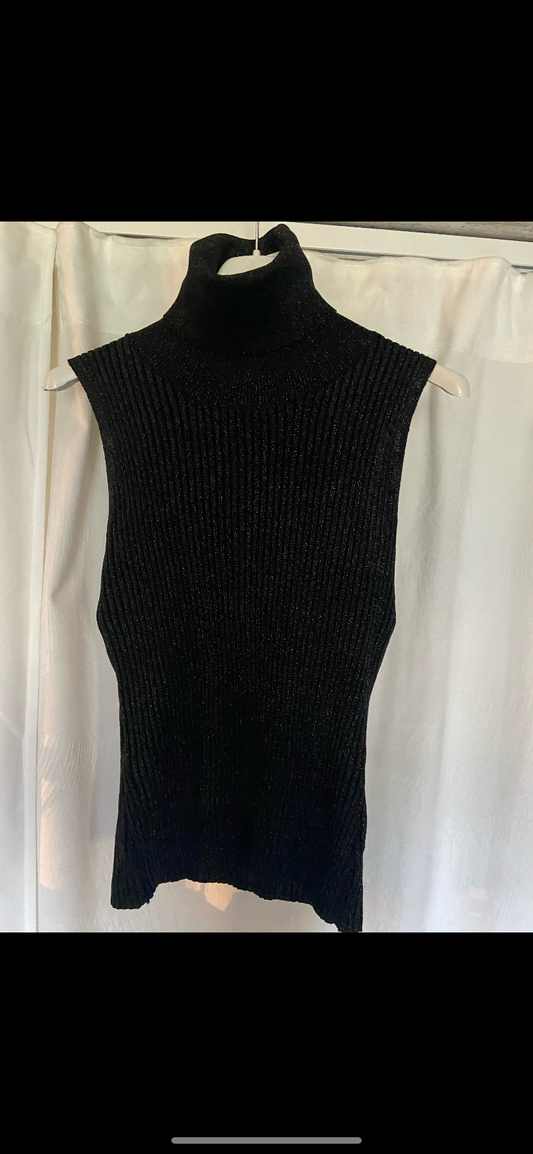 Turtleneck top Black with glitter