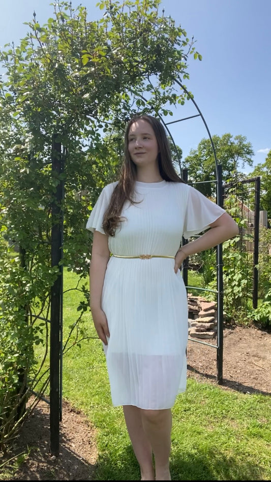 Plisserad klänning SOFIA Vit