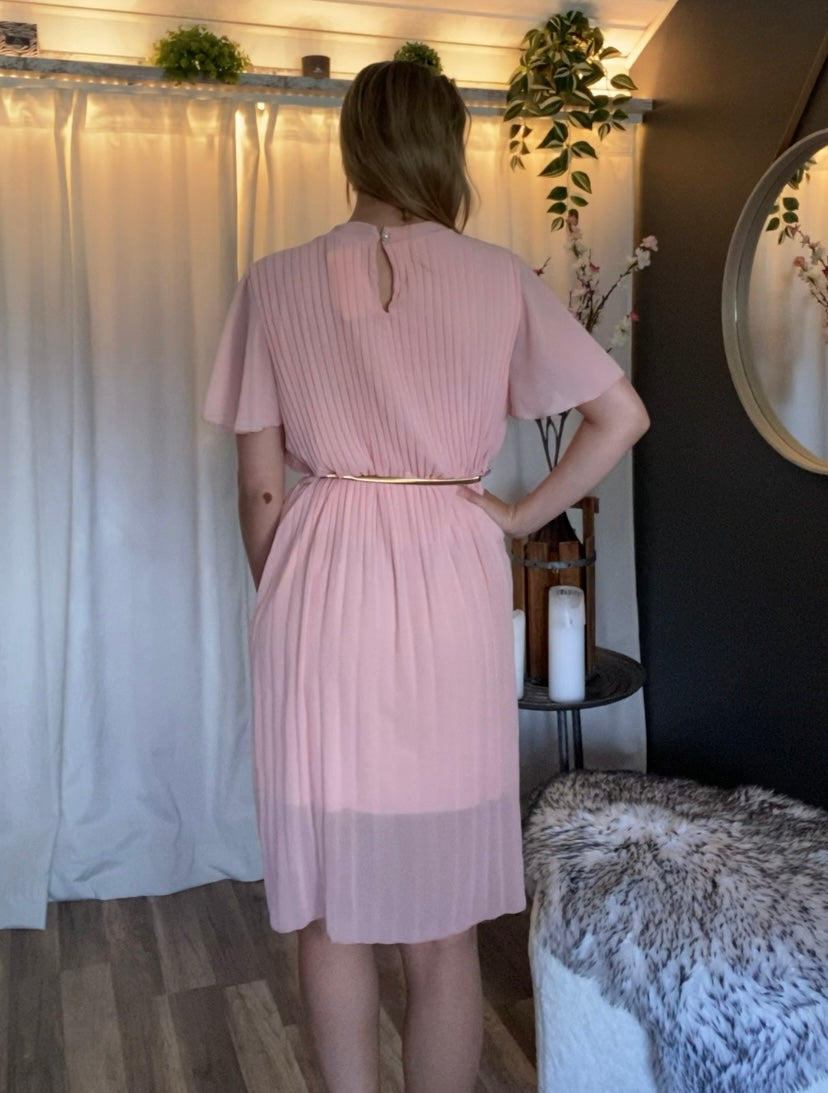 Plisserad klänning SOFIA Rosa